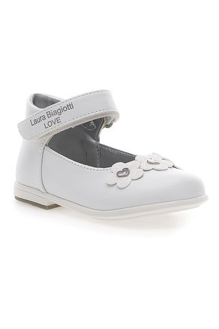 Bele balerinke z velcro zaponko Laura Biagiotti AG16062