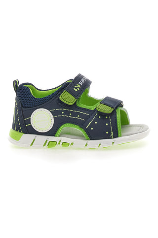 Modri in zeleni športni sandali z velcro zaponko Superga S83U507