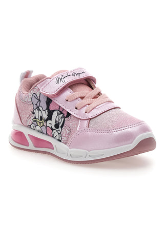 Roza superge z velcro trakom, bleščicami in lučkami v podplatu MINNIE D3010663T