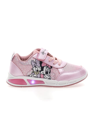 Roza superge z velcro trakom, bleščicami in lučkami v podplatu MINNIE D3010663T