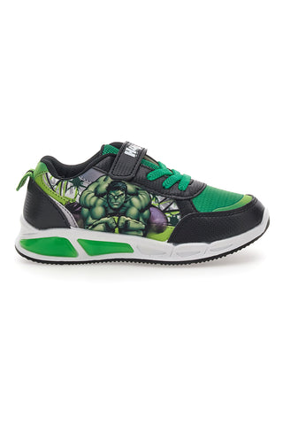 Črne in zelene superge z lučkami in velcro trakom Avengers Hulk R1010201T