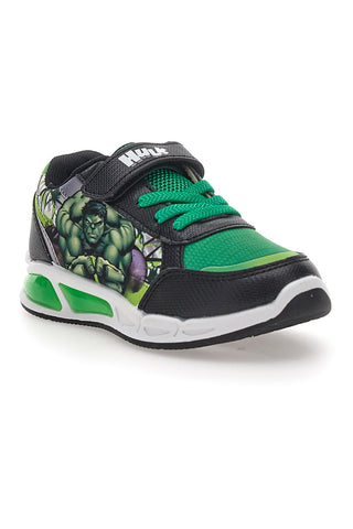 Črne in zelene superge z lučkami in velcro trakom Avengers Hulk R1010201T