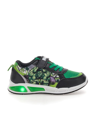 Črne in zelene superge z lučkami in velcro trakom Avengers Hulk R1010201T