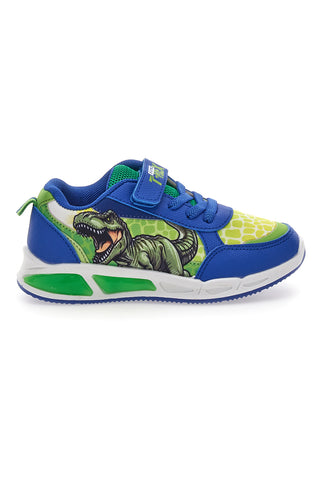 Modri in zeleni superge z lučkami in velcro trakom DINOSAURO S8020112T