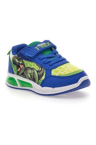 Modri in zeleni superge z lučkami in velcro trakom DINOSAURO S8020112T