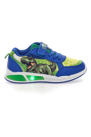 Modri in zeleni superge z lučkami in velcro trakom DINOSAURO S8020112T