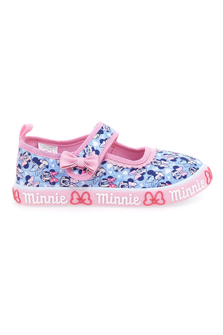 Roza in modre sandale z mašno in velcro zaponko MINNIE D3010680T