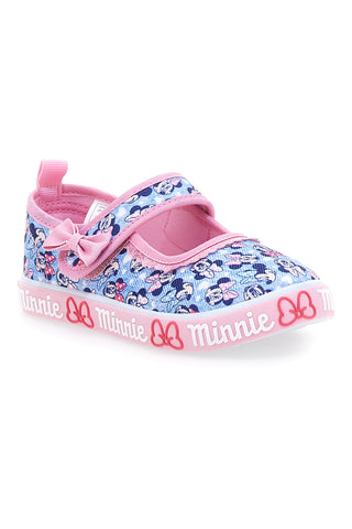 Roza in modre sandale z mašno in velcro zaponko MINNIE D3010680T