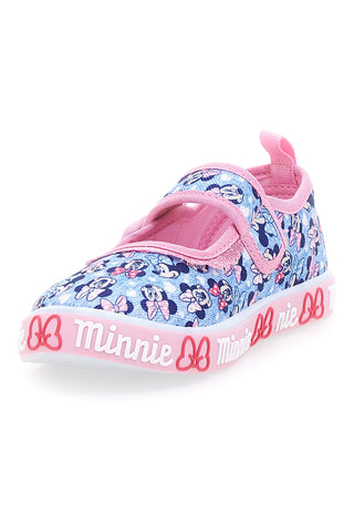 Roza in modre sandale z mašno in velcro zaponko MINNIE D3010680T