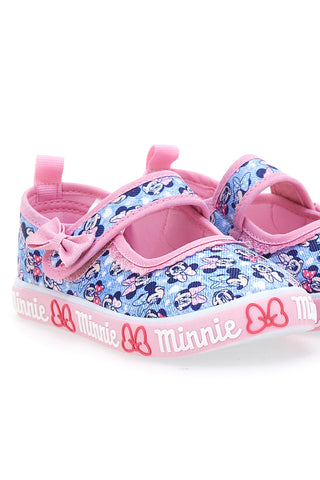 Roza in modre sandale z mašno in velcro zaponko MINNIE D3010680T