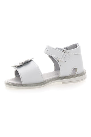 Bele sandale z okrasnim pentljem in velcro trakom LAURA BIAGIOTTI 96319492