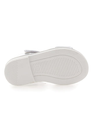 Bele sandale z okrasnim pentljem in velcro trakom LAURA BIAGIOTTI 96319492