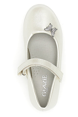 Balerine Bianco Perlato s sponko z metuljem GRAZIE GIRL 39G2515S