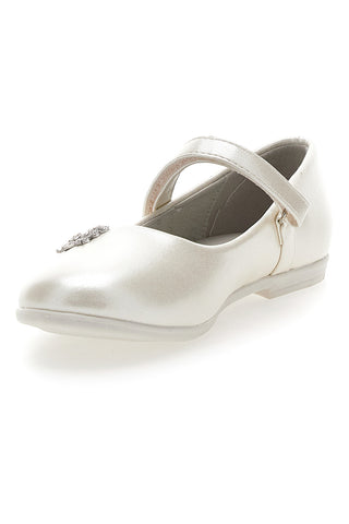 Balerine v biserno beli barvi z okrasnim metuljem GRAZIE GIRL 39G2515S