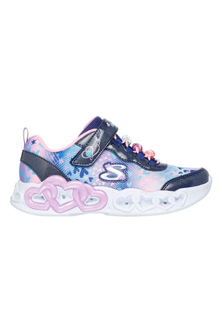 Modri superge s svetlečimi srčki Skechers Infinite Heart Lights Heart Jewels