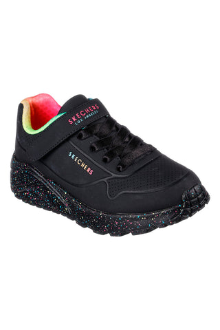 Črni čevlji z mavričnimi detajli in večbarvno podplatom Skechers Uno Lite Rainbow Specks
