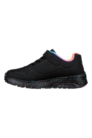 Črni čevlji z mavričnimi detajli in večbarvno podplatom Skechers Uno Lite Rainbow Specks