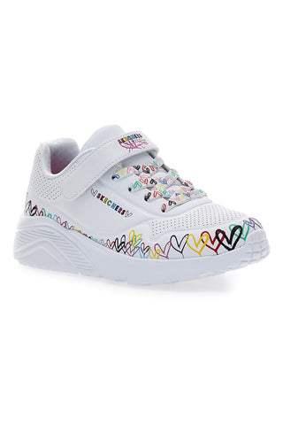 Bele superge s srčki in Memory Foam Skechers Uno Lite - Heart Craze
