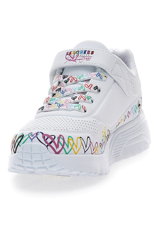 Bele superge s srčki in Memory Foam Skechers Uno Lite - Heart Craze