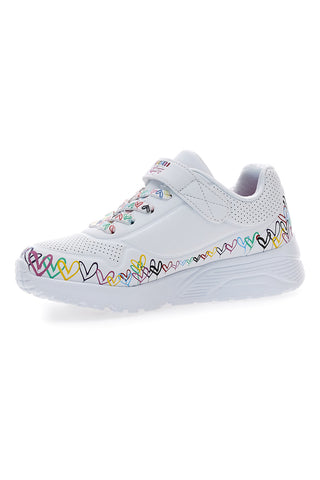 Bele superge s srčki in Memory Foam Skechers Uno Lite - Heart Craze
