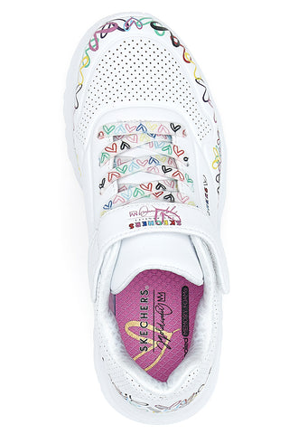 Bele superge s srčki in Memory Foam Skechers Uno Lite - Heart Craze