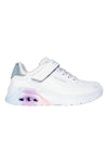 Bele superge z metalnimi detajli in prilagodljivim zapiranjem Skechers Uno Lite 2.0 Vivid Metallic