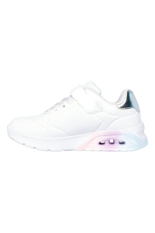 Bele superge z metalnimi detajli in prilagodljivim zapiranjem Skechers Uno Lite 2.0 Vivid Metallic
