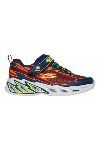 Modri superge z oranžnimi svetlobnimi detajli Skechers Light Storm 2.0 Bolt-Brights