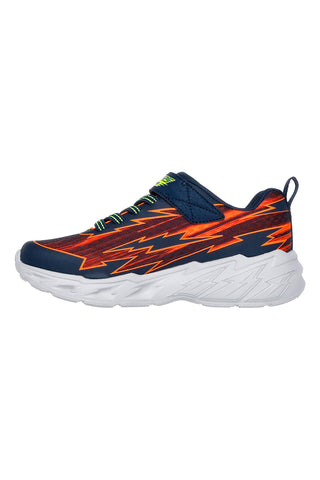 Modri superge z oranžnimi svetlobnimi detajli Skechers Light Storm 2.0 Bolt-Brights