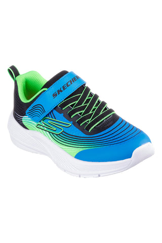 Lahke modre in limetkaste superge z velcro zapenjanjem Skechers Microspec Advance