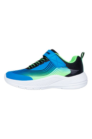 Lahke modre in limetkaste superge z velcro zapenjanjem Skechers Microspec Advance