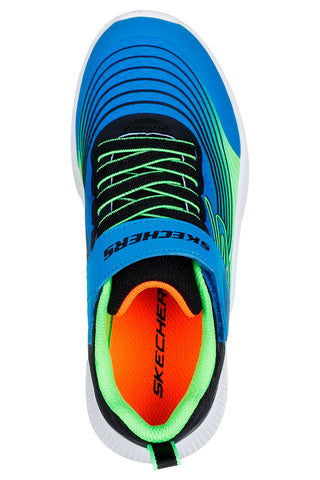 Lahke modre in limetkaste superge z velcro zapenjanjem Skechers Microspec Advance
