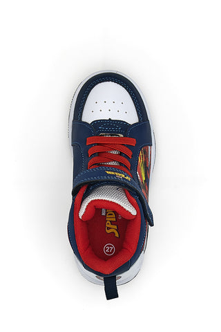 Modri superge s svetlobnimi efekti in zapenjanjem na velcro Spiderman M13194MC