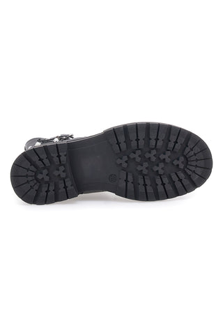 Črni škornji z verigo in zakovicami Pitt Kids SKBS812