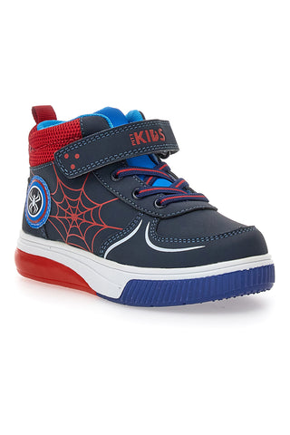 Visoke modro-rdeče superge s pajkovo mrežo in lučkami Pitt Kids 116