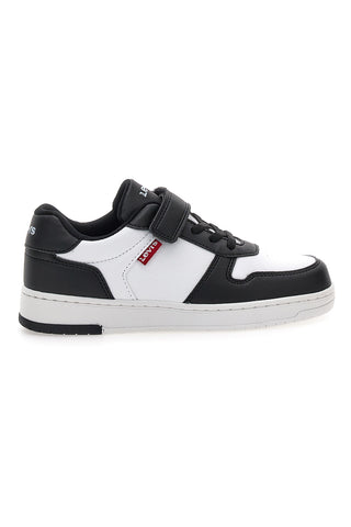 Črno-bele superge z zapenjanjem na velcro Levi's Kick SE