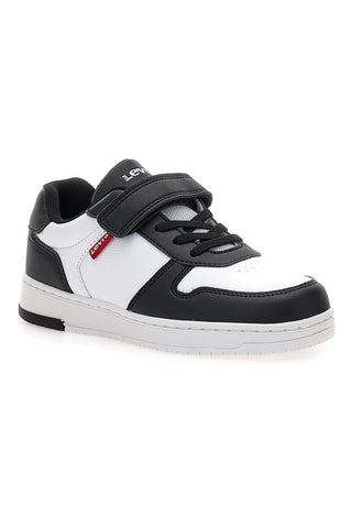 Črno-bele superge z zapenjanjem na velcro Levi's Kick SE