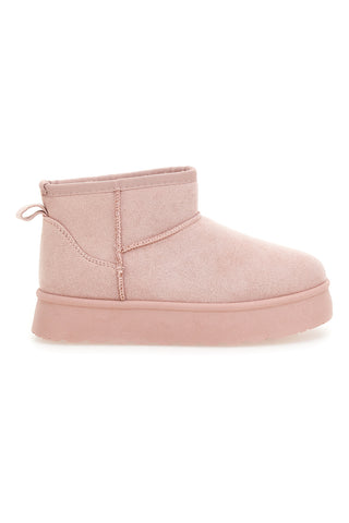 Roza škornji z velcro zaponko in toplim notranjim delom iz krzna Thanks Girls GB2029