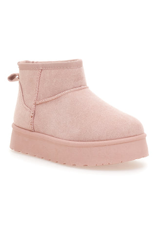 Roza škornji z velcro zaponko in toplim notranjim delom iz krzna Thanks Girls GB2029