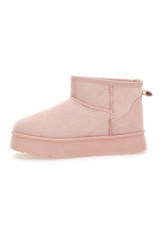 Roza škornji z velcro zaponko in toplim notranjim delom iz krzna Thanks Girls GB2029