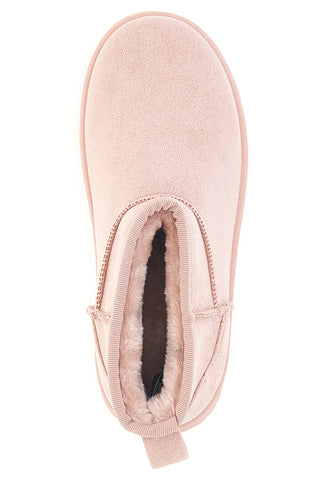 Roza škornji z velcro zaponko in toplim notranjim delom iz krzna Thanks Girls GB2029