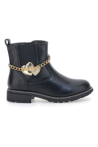 Anfibi neri con catena decorativa Grazia Girl 456456