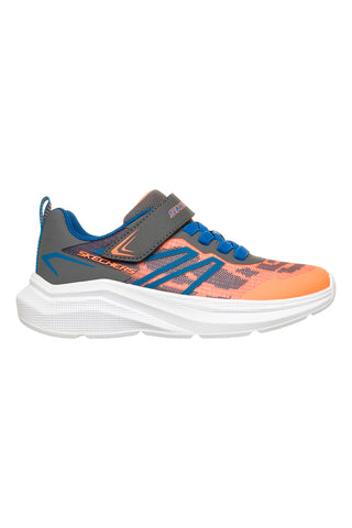 Oranžni in sivi superge z elastičnimi trakovi in vezalkami Skechers Microspec Velocity