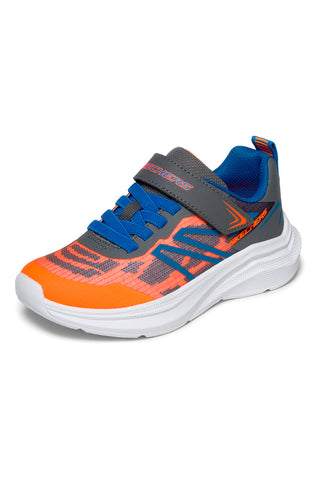 Oranžni in sivi superge z elastičnimi trakovi in vezalkami Skechers Microspec Velocity