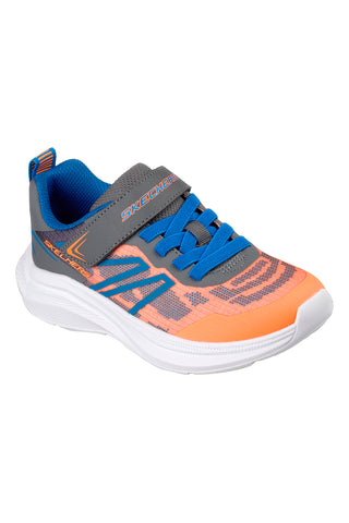 Oranžni in sivi superge z elastičnimi trakovi in vezalkami Skechers Microspec Velocity