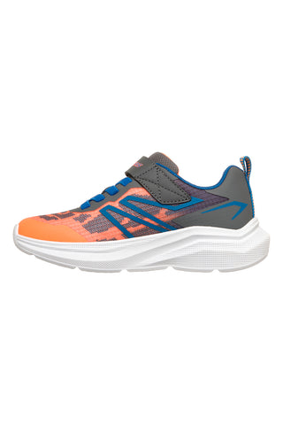 Oranžni in sivi superge z elastičnimi trakovi in vezalkami Skechers Microspec Velocity