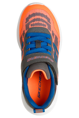 Oranžni in sivi superge z elastičnimi trakovi in vezalkami Skechers Microspec Velocity