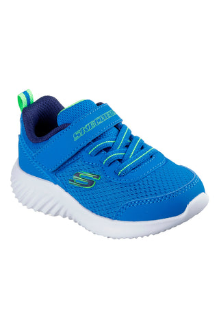 Modri športni copati z nastavljivim zapiranjem in lahkim podplatom Skechers Bounder Techrox za otroke
