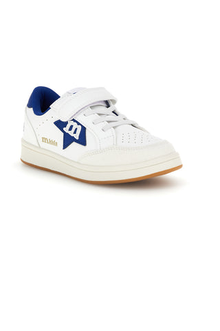 Bele športne copate s trakovi in modrimi vložki Mkids MJ6006