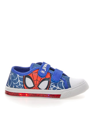 Modri čevlji iz blaga z lučkami in trakovi Spiderman R1310638T